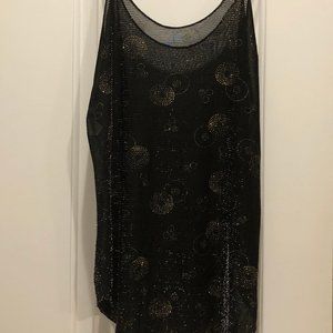 Vintage Visions Chemise Black Semi Sheer Lingerie - Size Small